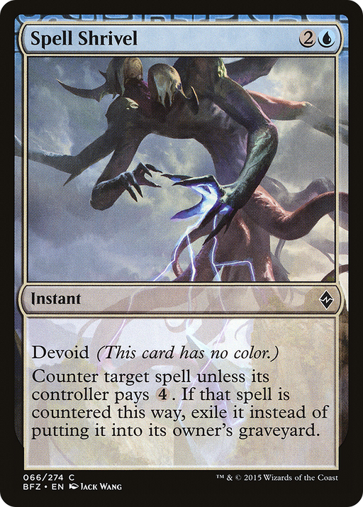 Spell Shrivel (BFZ-066) [Battle for Zendikar] Foil MTG Single Wizards of the Coast