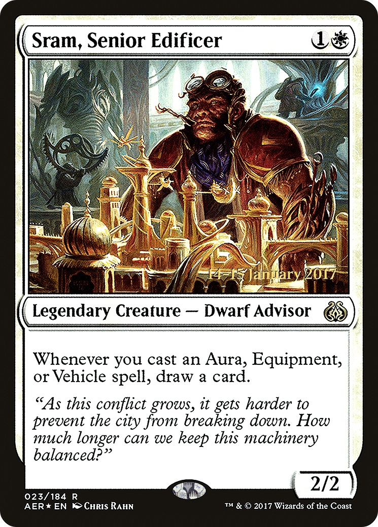 Sram, Senior Edificer (PRE-023) [Aether Revolt Promos] Foil MTG Single Wizards of the Coast
