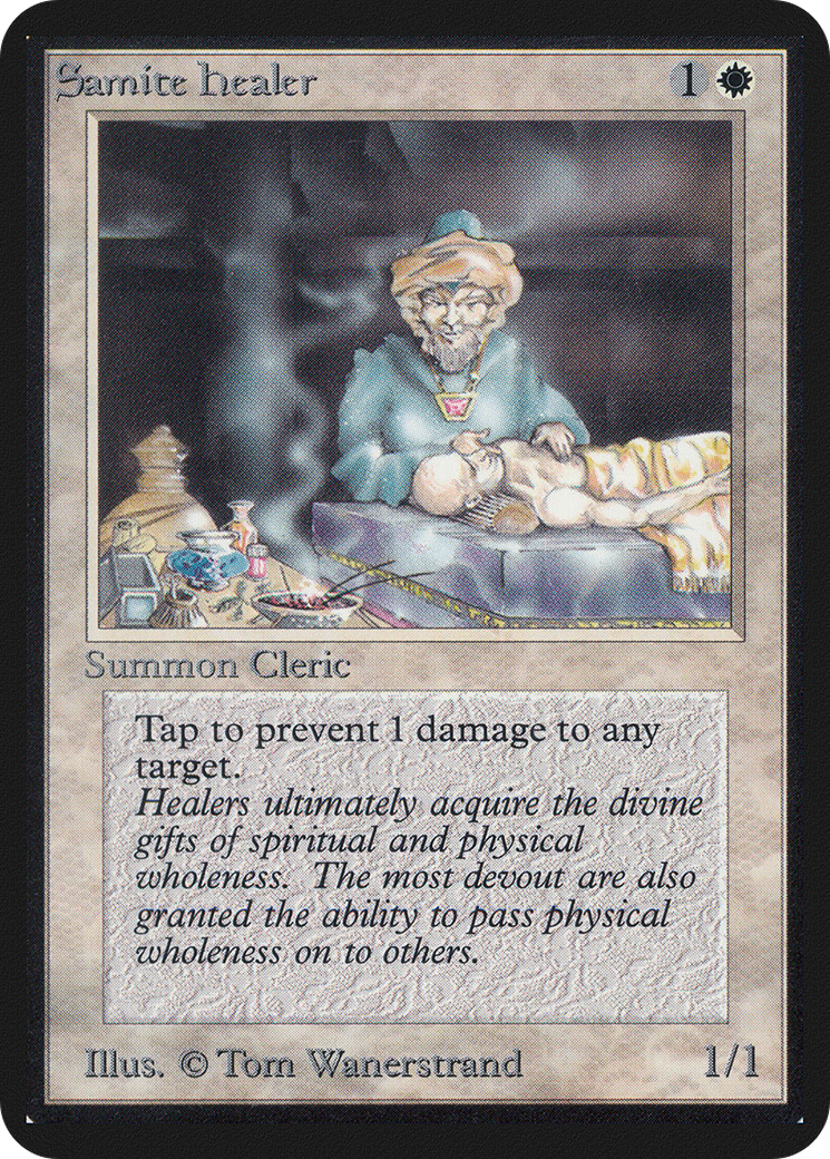 Samite Healer (LEA-037) [Oldschool] Limited Edition Alpha MTG Single Wizards of the Coast
