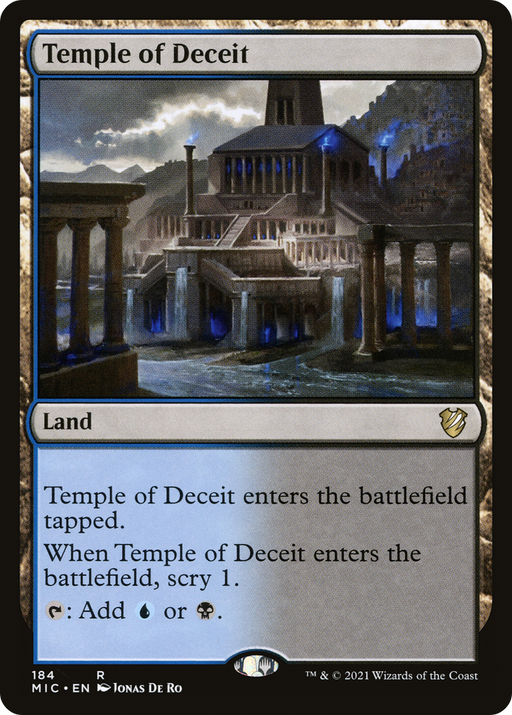 Temple of Deceit (MIC-184) [Midnight Hunt Commander] MTG Single Wizards of the Coast