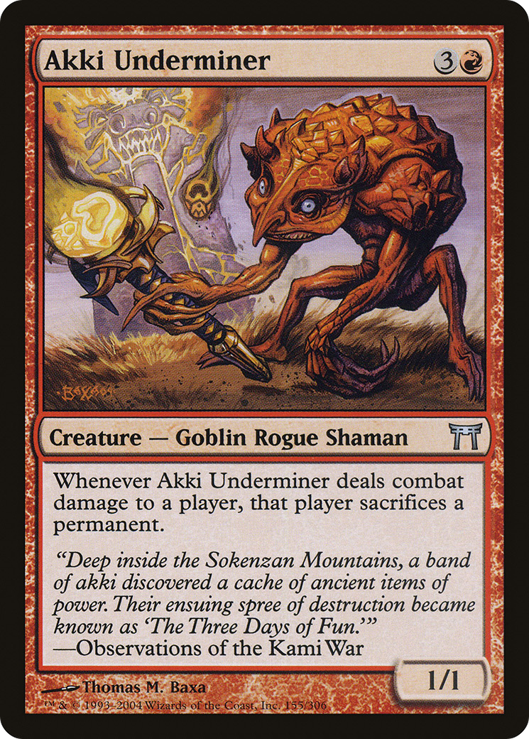 Akki Underminer (CHK-155) [Champions of Kamigawa] MTG Single Wizards of the Coast