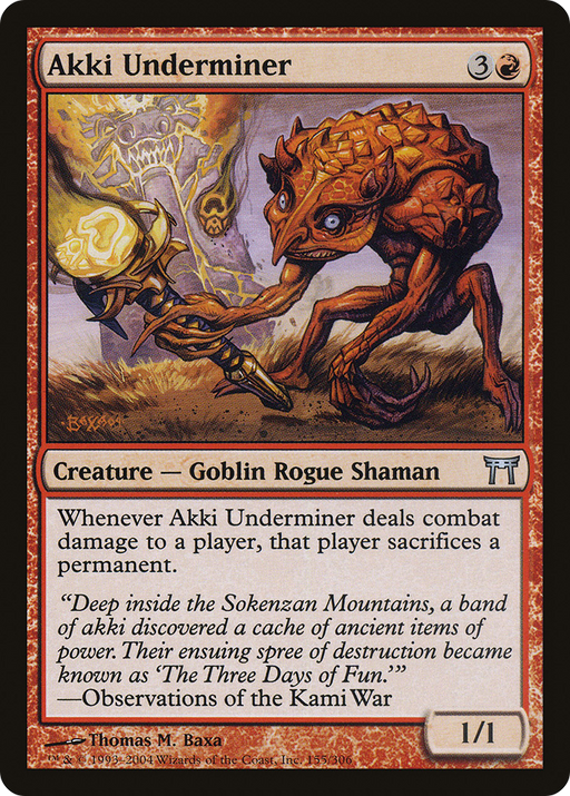 Akki Underminer (CHK-155) [Champions of Kamigawa] MTG Single Wizards of the Coast