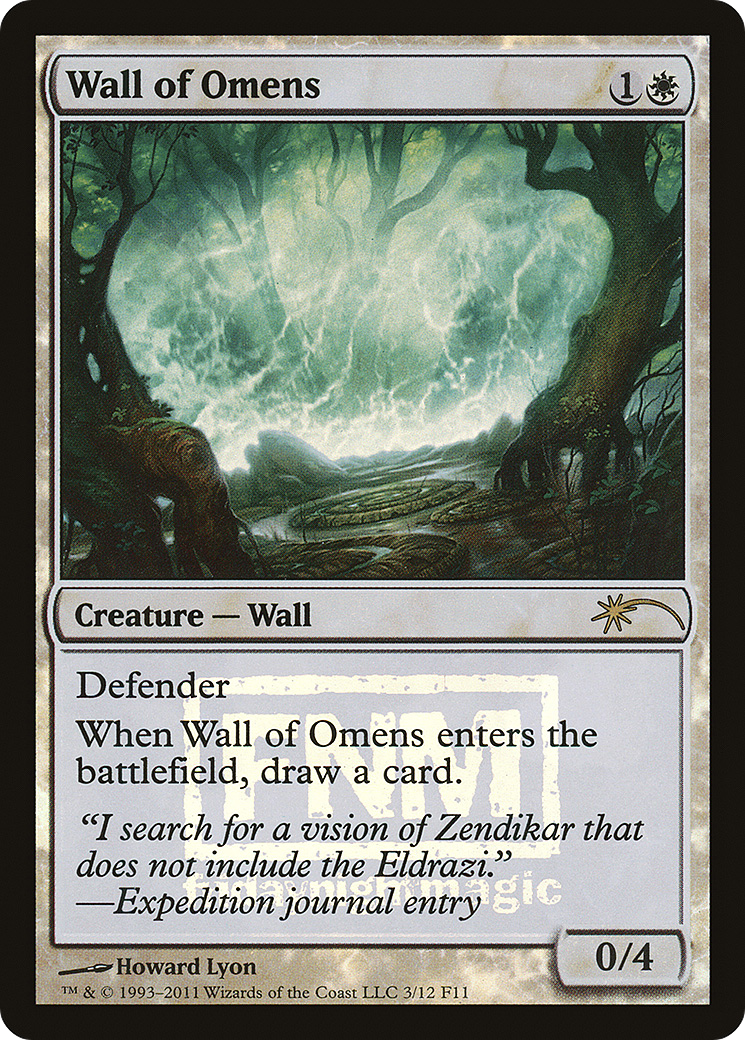 Wall of Omens (FNM-) [Misc] Friday Night Magic 2011 Foil MTG Single Wizards of the Coast