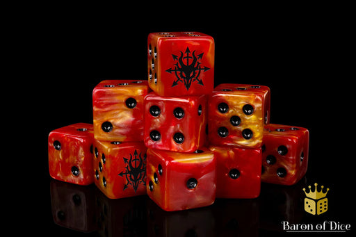 Baron of Dice: "Devil Dragon - Fiery Hell" 25x16mm Square Corner Dice Dice & Gaming Accessories Baron of Dice