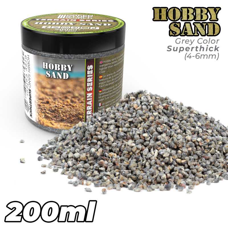 Green Stuff World: Superthick Hobby Sand - Dark Grey 200ml Basing Materials Green Stuff World