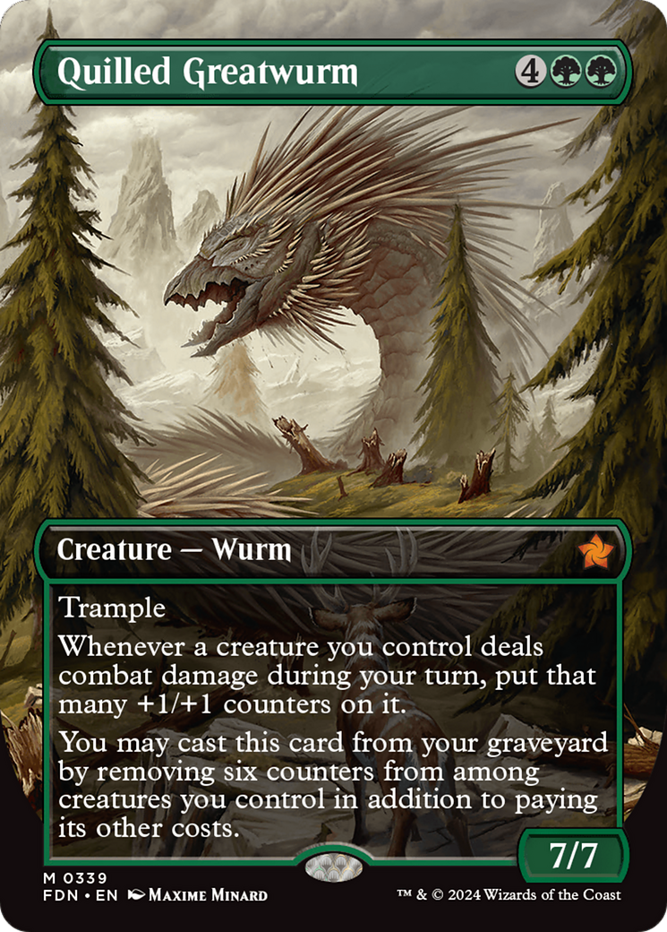 Quilled Greatwurm (FDN-339) [Foundations] (Borderless) Foil MTG Single Wizards of the Coast