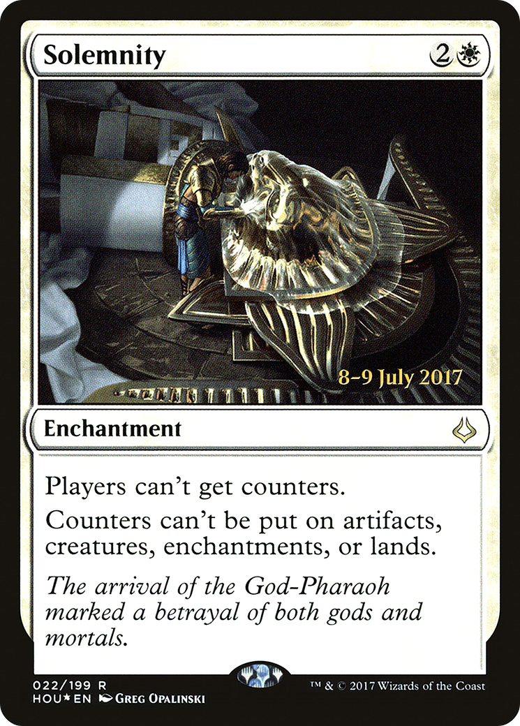 Solemnity (PRE-022) [Hour of Devastation Promos] Foil MTG Single Wizards of the Coast