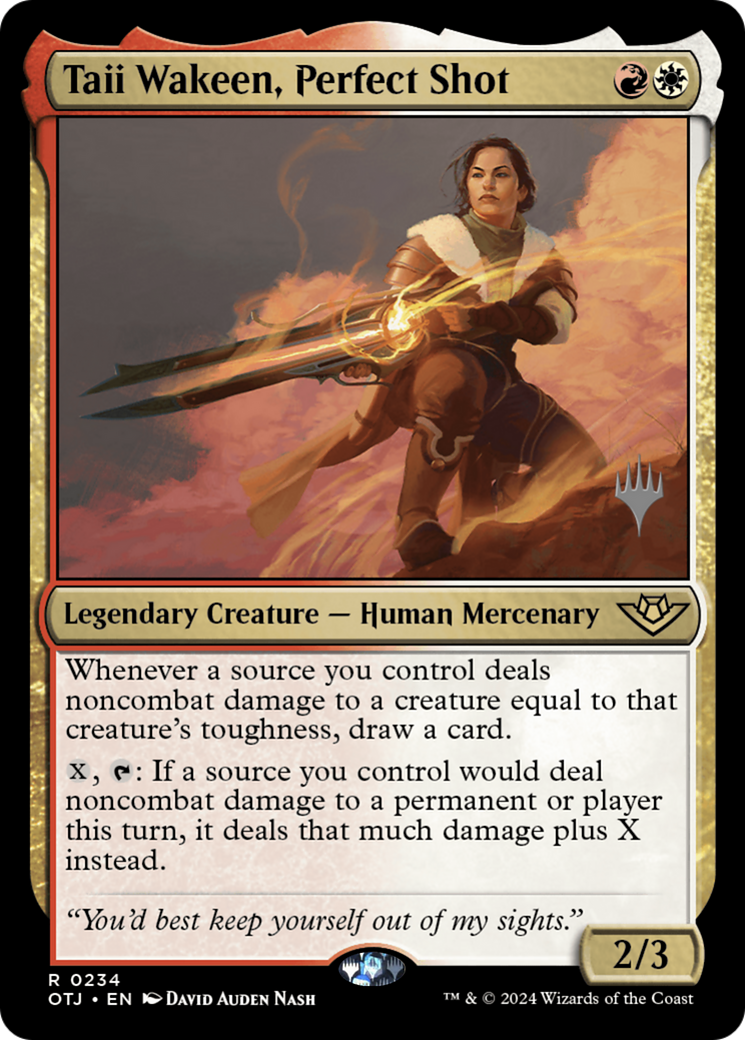 Taii Wakeen, Perfect Shot (PPOTJ-234) [Outlaws of Thunder Junction Promos] MTG Single Wizards of the Coast