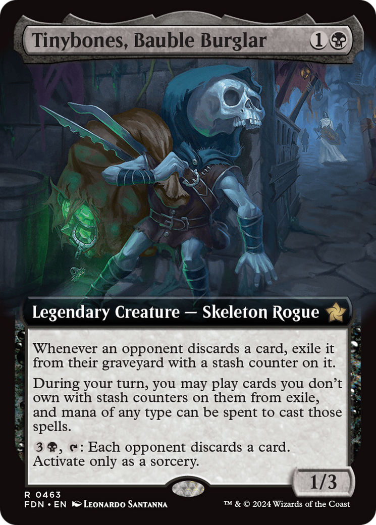 Tinybones, Bauble Burglar (FDN-463) [Foundations] (Extended Art) Foil MTG Single Wizards of the Coast