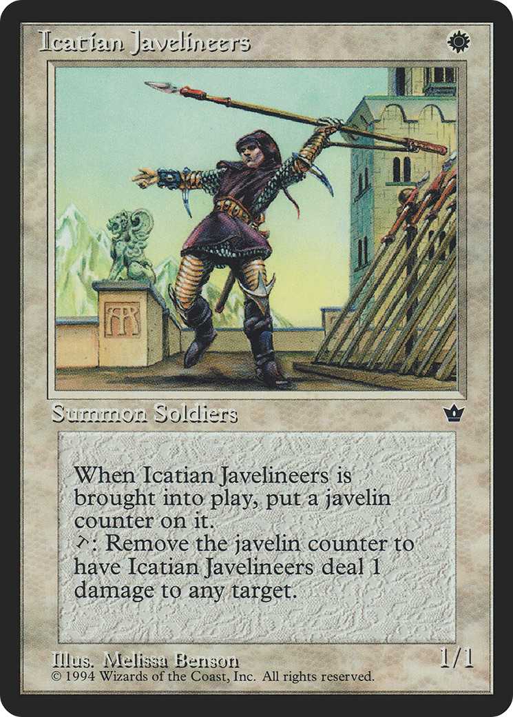 Icatian Javelineers (Benson) (FEM-) [Fallen Empires] MTG Single Wizards of the Coast