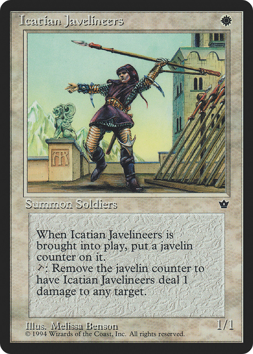 Icatian Javelineers (Benson) (FEM-) [Fallen Empires] MTG Single Wizards of the Coast