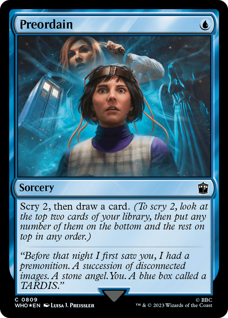 Preordain (Surge Foil) (WHO-809) [Doctor Who] Foil MTG Single Wizards of the Coast