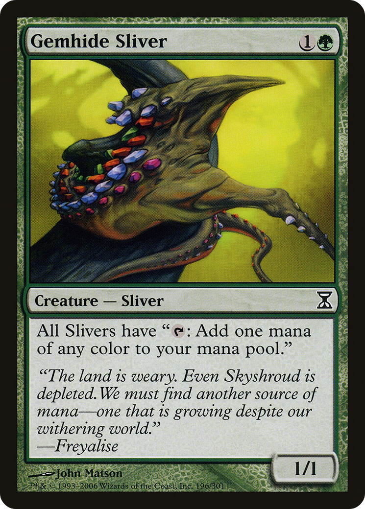 Gemhide Sliver (TSP-196) [Time Spiral] Foil MTG Single Wizards of the Coast