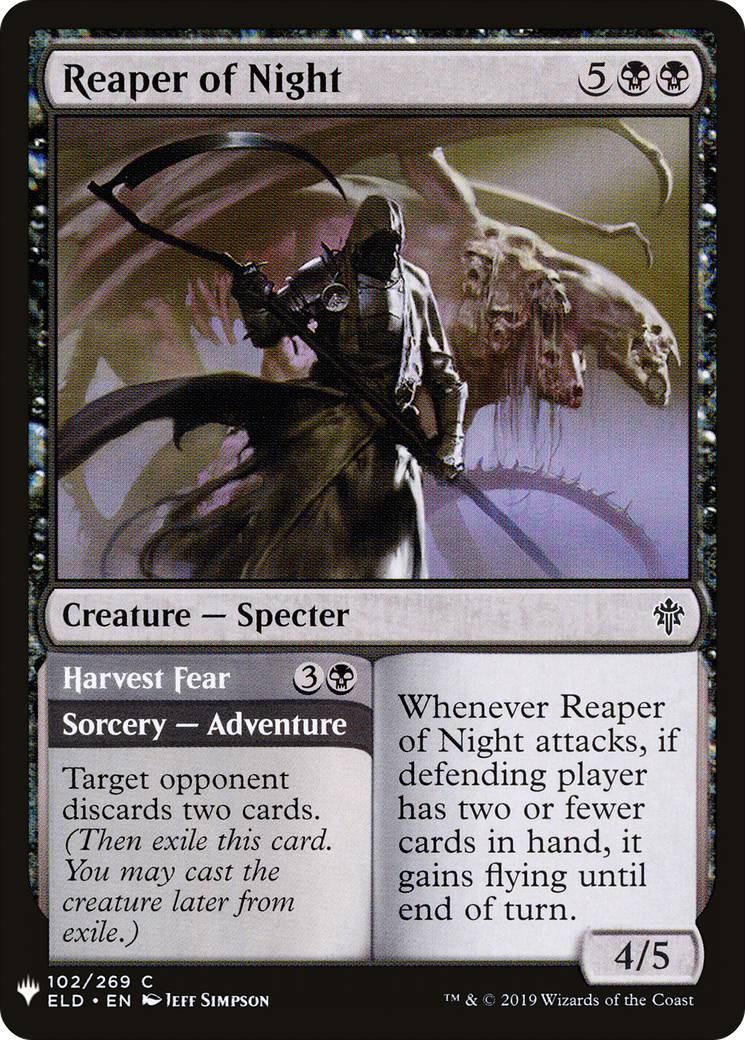 Reaper of Night // Harvest Fear (LIST-ELD-102) [Mystery Booster] The List MTG Single Wizards of the Coast