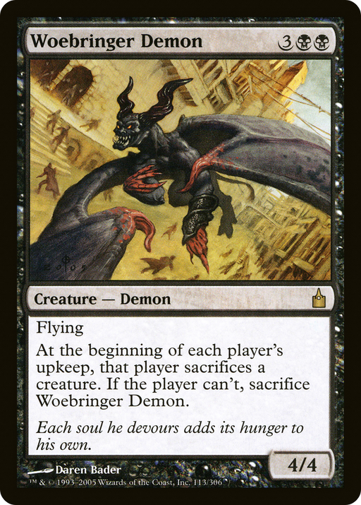 Woebringer Demon (RAV-113) [Ravnica: City of Guilds] MTG Single Wizards of the Coast