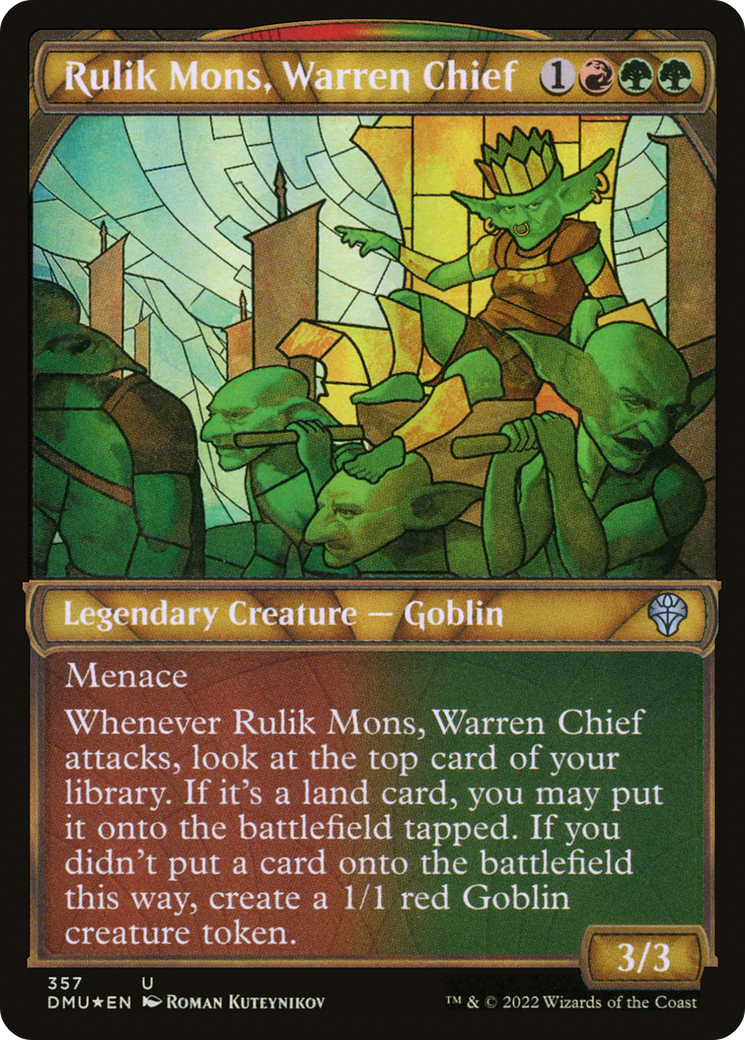Rulik Mons, Warren Chief (Textured Foil) (DMU-357) [Dominaria United] (Showcase) Foil MTG Single Wizards of the Coast