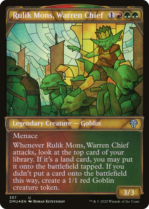 Rulik Mons, Warren Chief (Textured Foil) (DMU-357) [Dominaria United] (Showcase) Foil MTG Single Wizards of the Coast