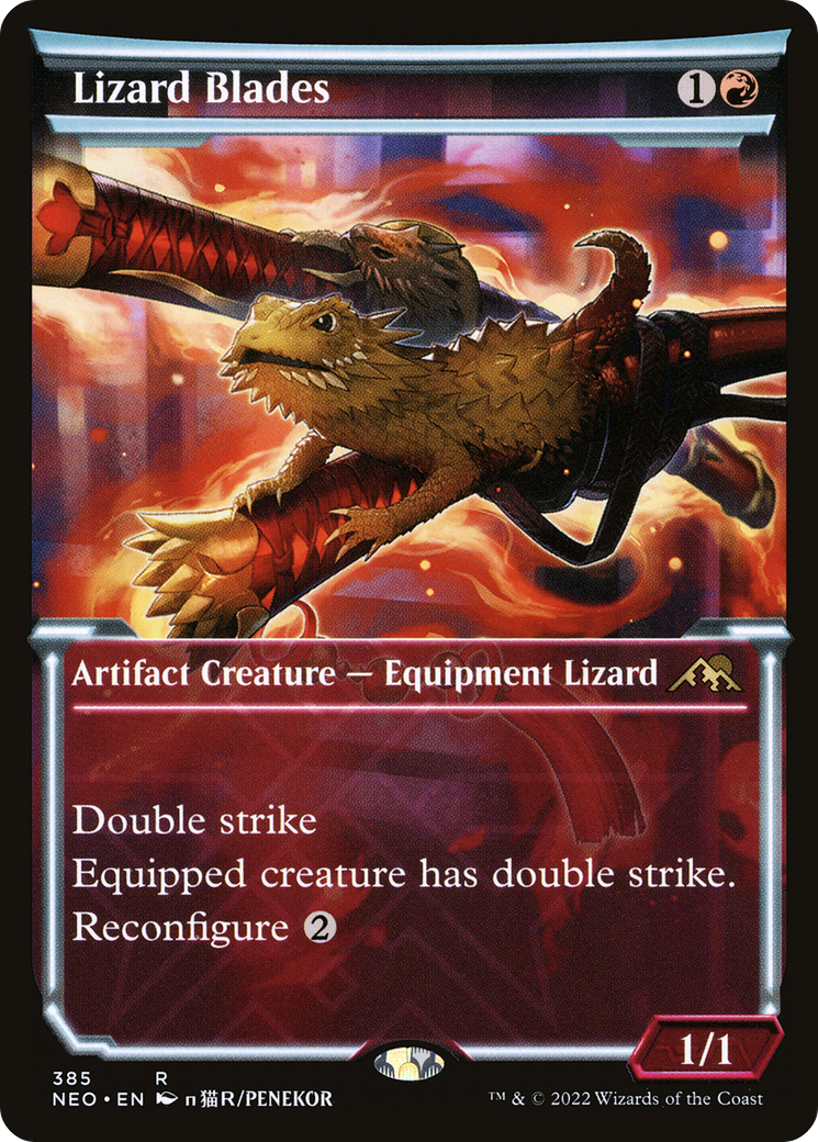 Lizard Blades (NEO-385) [Kamigawa: Neon Dynasty] (Showcase) Foil MTG Single Wizards of the Coast