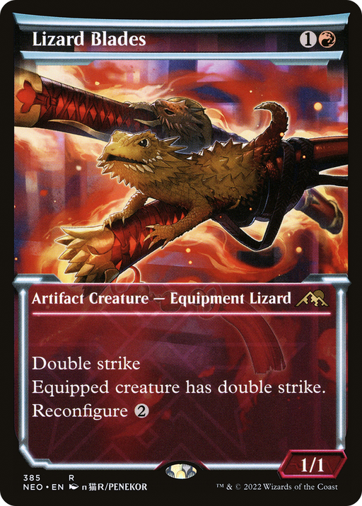 Lizard Blades (NEO-385) [Kamigawa: Neon Dynasty] (Showcase) MTG Single Wizards of the Coast