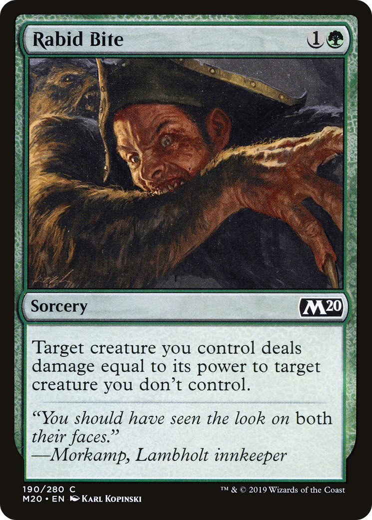 Rabid Bite (M20-190) [Core Set 2020] Foil MTG Single Wizards of the Coast