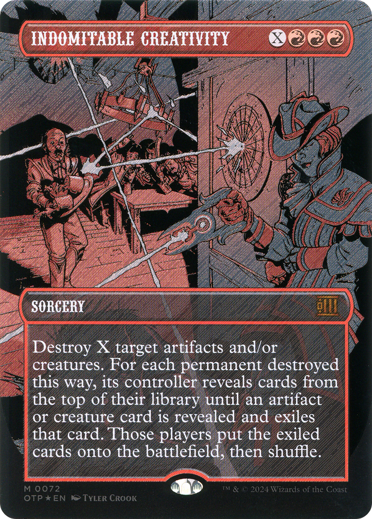 Indomitable Creativity (Textured Foil) (OTP-072) [Breaking News] (Borderless) Foil MTG Single Wizards of the Coast