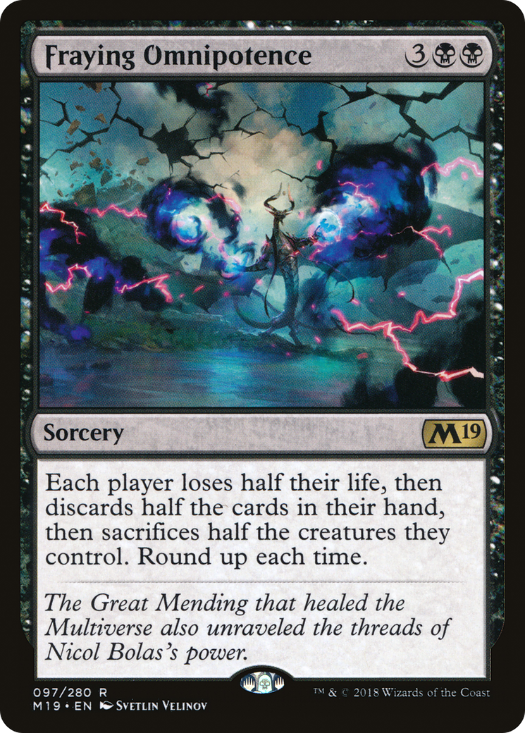 Fraying Omnipotence (M19-097) [Core Set 2019] Foil MTG Single Wizards of the Coast