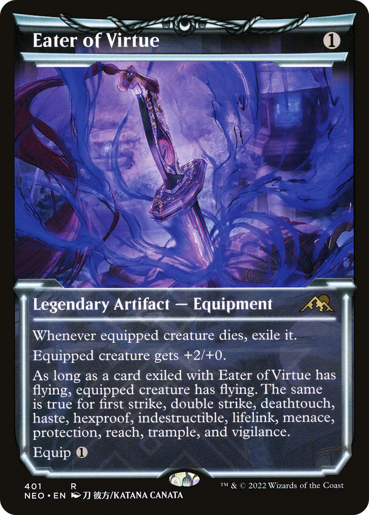 Eater of Virtue (NEO-401) [Kamigawa: Neon Dynasty] (Showcase) MTG Single Wizards of the Coast