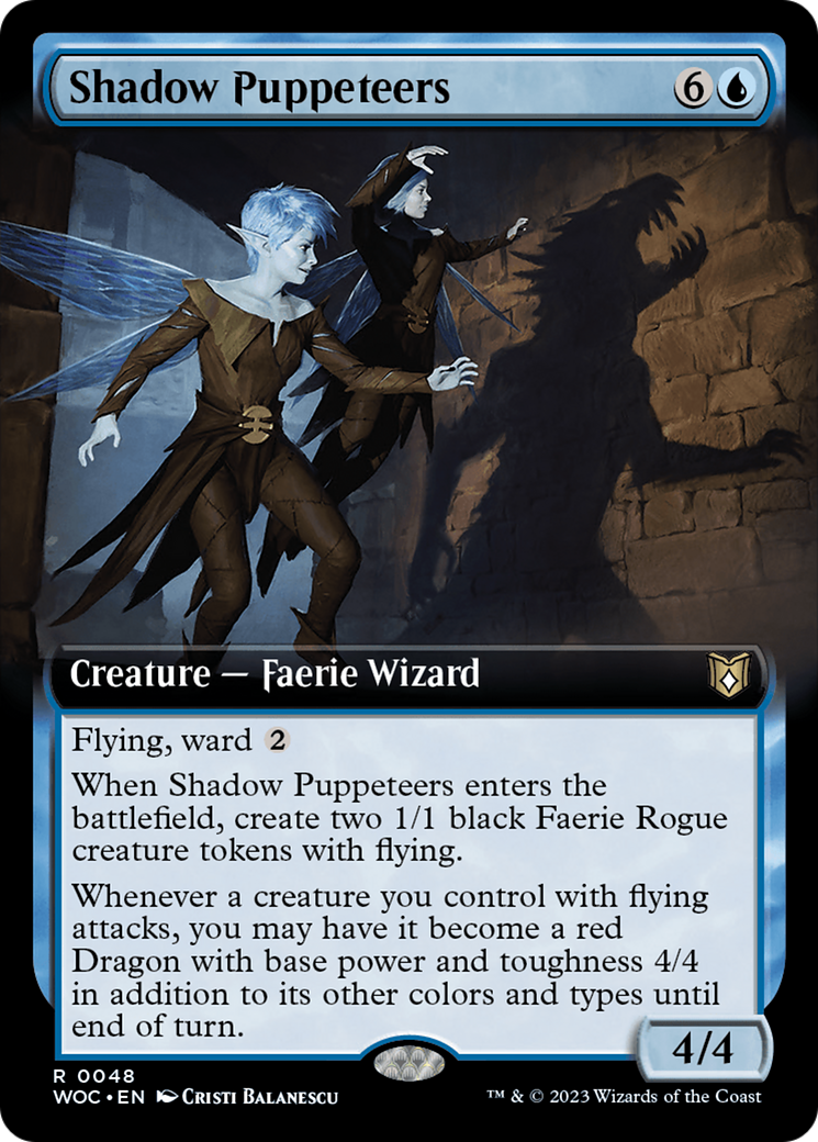 Shadow Puppeteers (WOC-048) [Wilds of Eldraine Commander] (Extended Art) MTG Single Wizards of the Coast