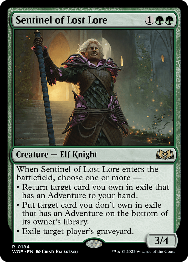 Sentinel of Lost Lore (WOE-184) [Wilds of Eldraine] MTG Single Wizards of the Coast