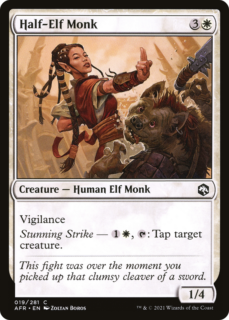 Half-Elf Monk (AFR-019) [Adventures in the Forgotten Realms] Foil MTG Single Wizards of the Coast