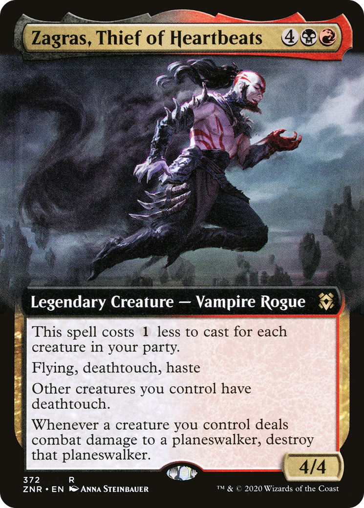 Zagras, Thief of Heartbeats (ZNR-372) [Zendikar Rising] (Extended Art) Foil MTG Single Wizards of the Coast