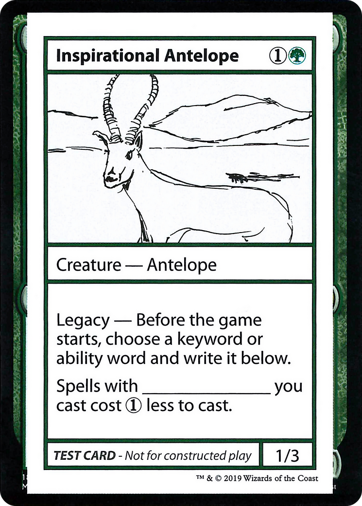 Inspirational Antelope (CMB1-078) [Mystery Booster] Playtest Cards 2021 MTG Single Wizards of the Coast