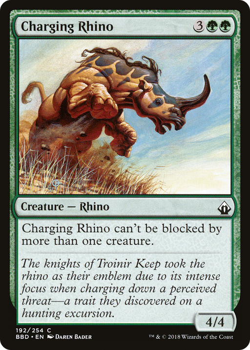 Charging Rhino (BBD-192) [Battlebond] MTG Single Wizards of the Coast
