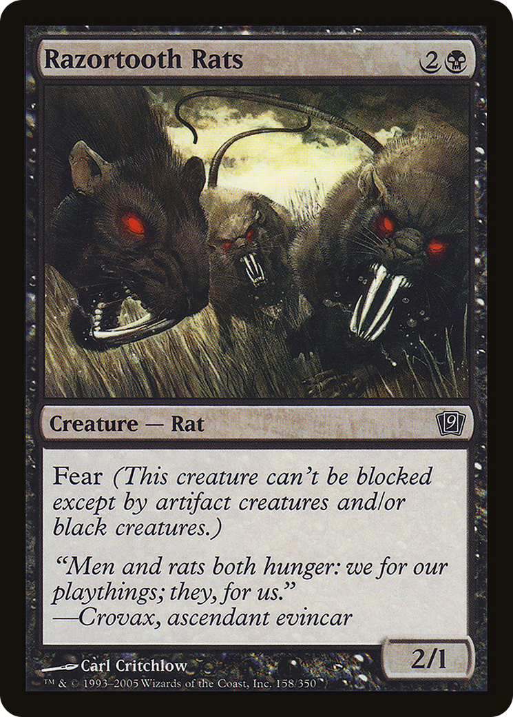 Razortooth Rats (9ED-158) [9th Edition] MTG Single Wizards of the Coast