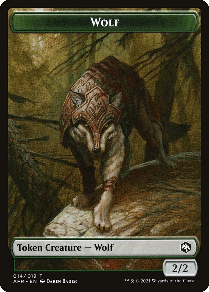 Wolf // Boo Double-Sided Token [Dungeons & Dragons: Adventures in the Forgotten Realms Tokens] MTG Single Magic: The Gathering   
