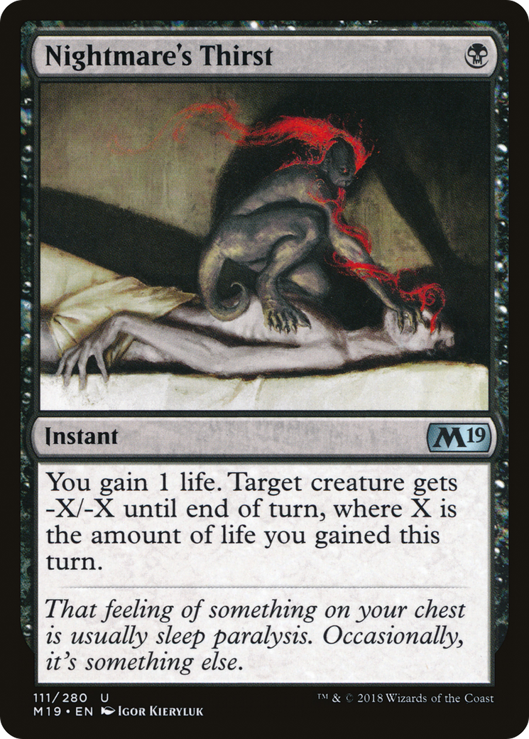 Nightmare's Thirst (M19-111) [Core Set 2019] MTG Single Wizards of the Coast