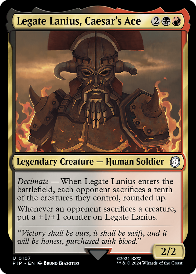 Legate Lanius, Caesar's Ace (PIP-107) [Fallout] MTG Single Wizards of the Coast