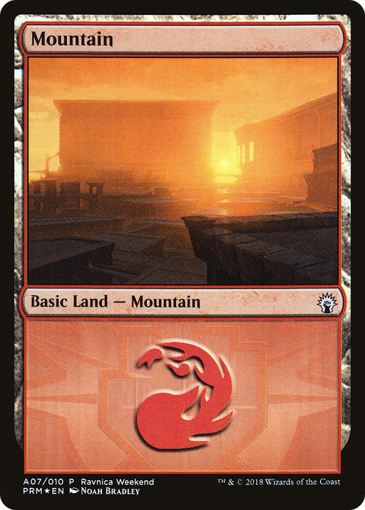 Mountain - Boros (A07) (LARP-007) [Misc] GRN Ravnica Weekend Foil MTG Single Wizards of the Coast