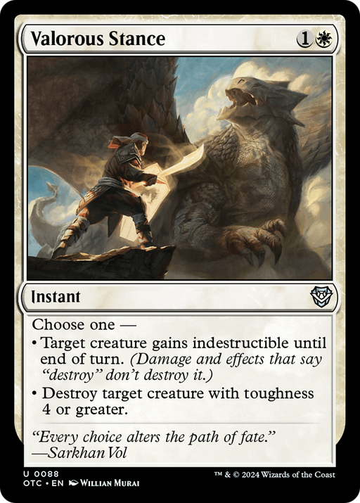 Valorous Stance (OTC-088) [Outlaws of Thunder Junction Commander] MTG Single Wizards of the Coast