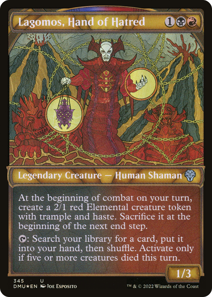 Lagomos, Hand of Hatred (Textured Foil) (DMU-345) [Dominaria United] (Showcase) Foil MTG Single Wizards of the Coast