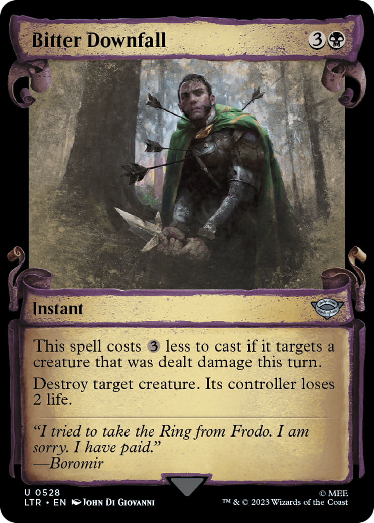 Bitter Downfall (Showcase Scrolls) (LTR-528) [The Lord of the Rings: Tales of Middle-earth] (Showcase) Foil MTG Single Wizards of the Coast