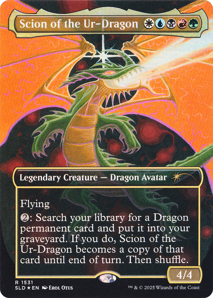 Scion of the Ur-Dragon (SLD-1531) [Secret Lair] Drop (Borderless) Foil MTG Single Wizards of the Coast