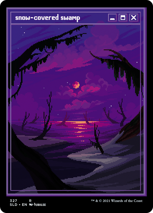 Snow-Covered Swamp (PixelSnowLands.jpg) (SLD-327) [Secret Lair] Drop MTG Single Wizards of the Coast