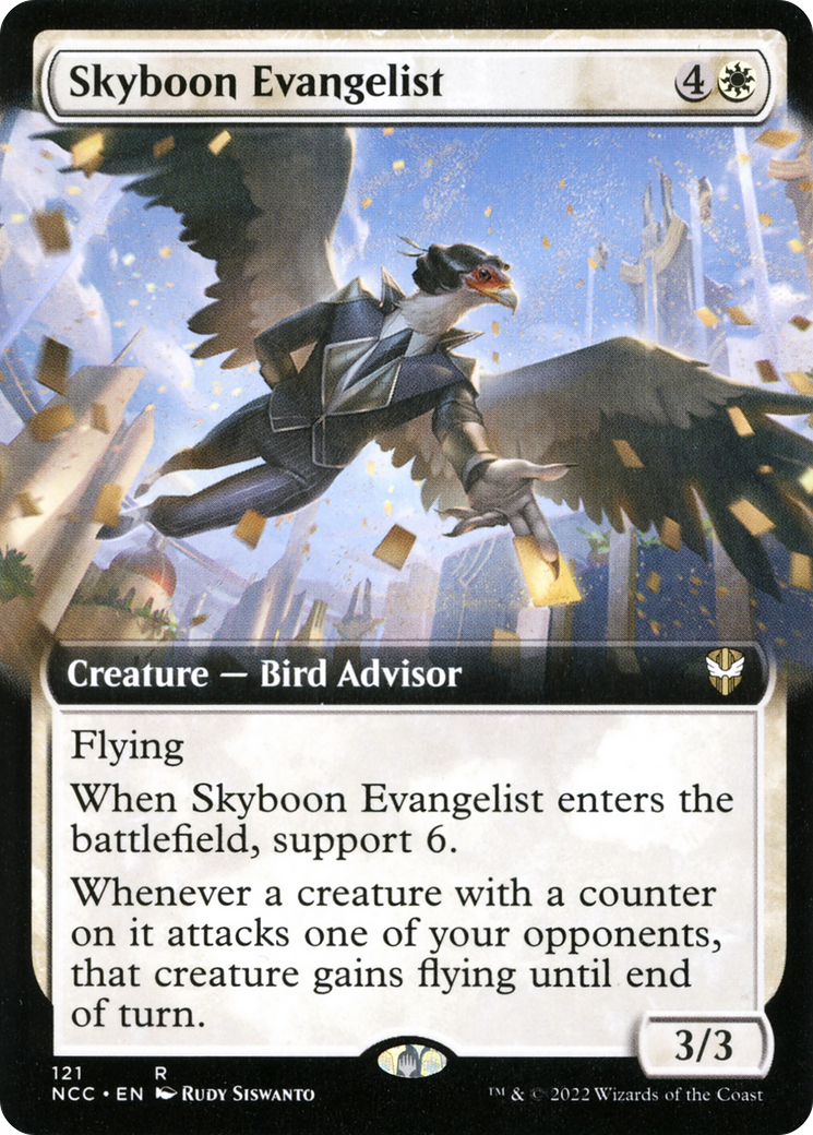 Skyboon Evangelist (NCC-121) [New Capenna Commander] (Extended Art) MTG Single Wizards of the Coast