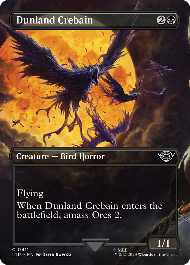 Dunland Crebain (LTR-411) [The Lord of the Rings: Tales of Middle-earth] (Borderless) MTG Single Wizards of the Coast