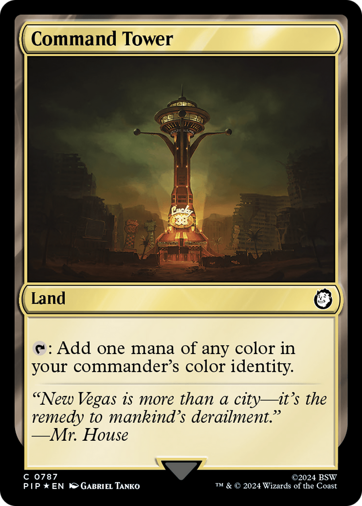 Command Tower (Surge Foil) (PIP-787) [Fallout] Foil MTG Single Wizards of the Coast