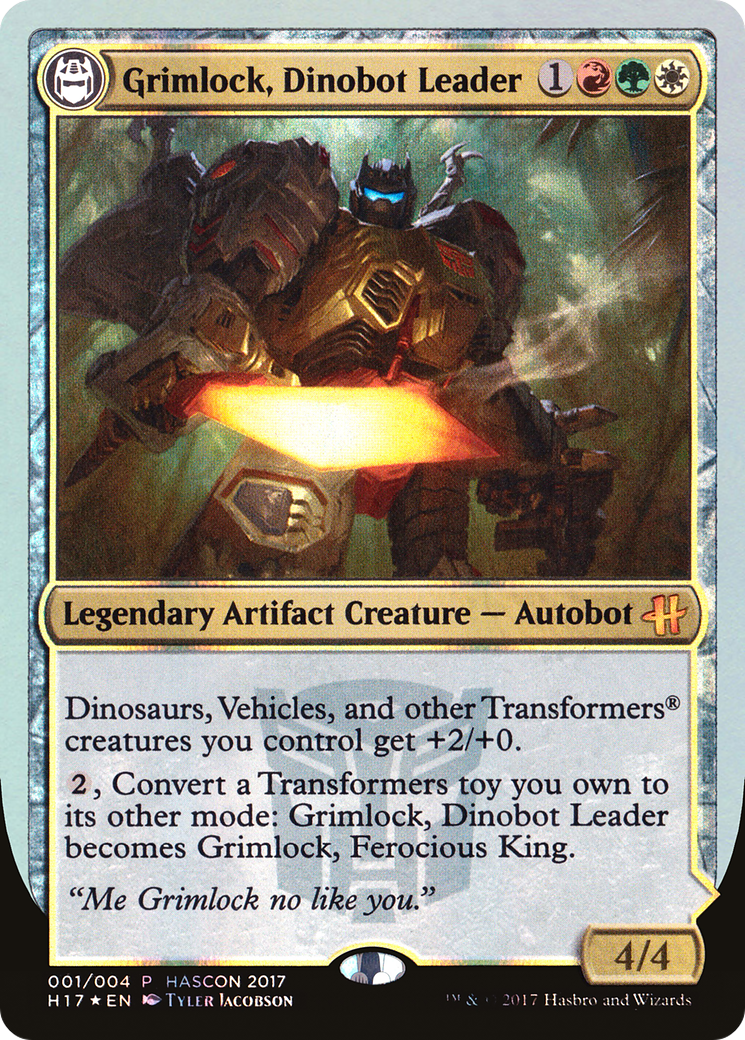 Grimlock, Dinobot Leader // Grimlock, Ferocious King [HasCon 2017] MTG Single Magic: The Gathering