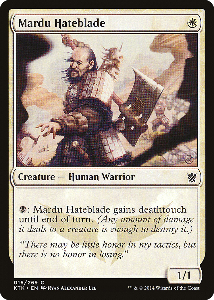Mardu Hateblade (KTK-016) [Khans of Tarkir] MTG Single Wizards of the Coast