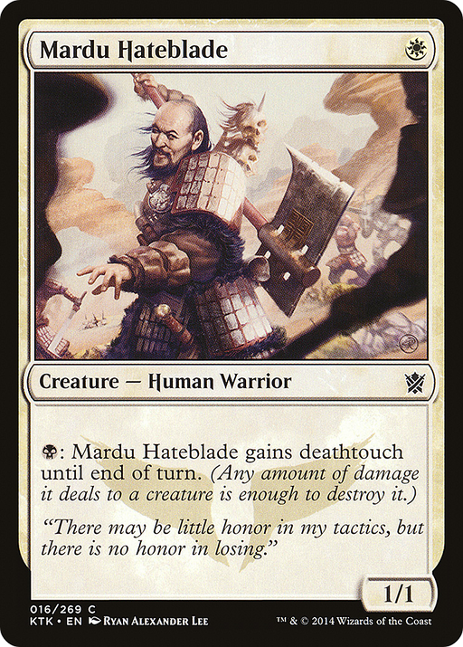 Mardu Hateblade (KTK-016) [Khans of Tarkir] MTG Single Wizards of the Coast