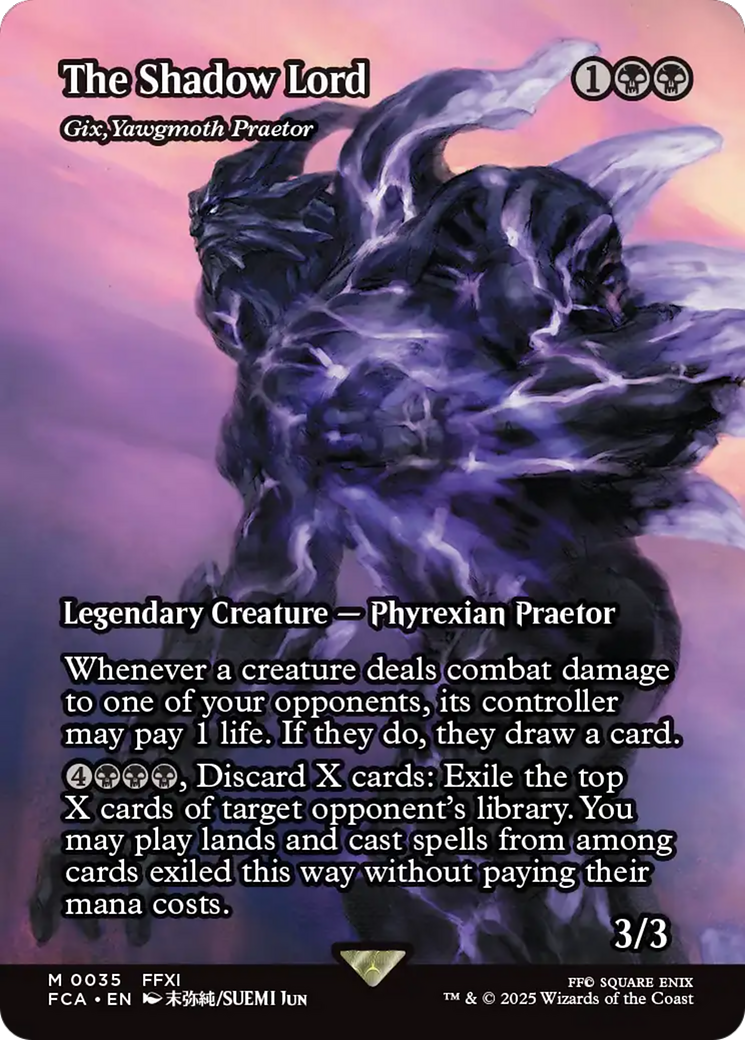 The Shadow Lord - Gix, Yawgmoth Praetor (Showcase) (FCA-035) [FINAL FANTASY: Through the Ages] / The Shadow Lord (Borderless) MTG Single Wizards of the Coast